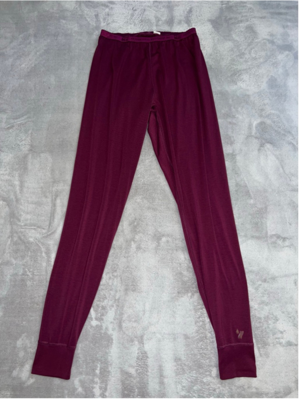 REI Burgundy Base Layer Leggings SMALL